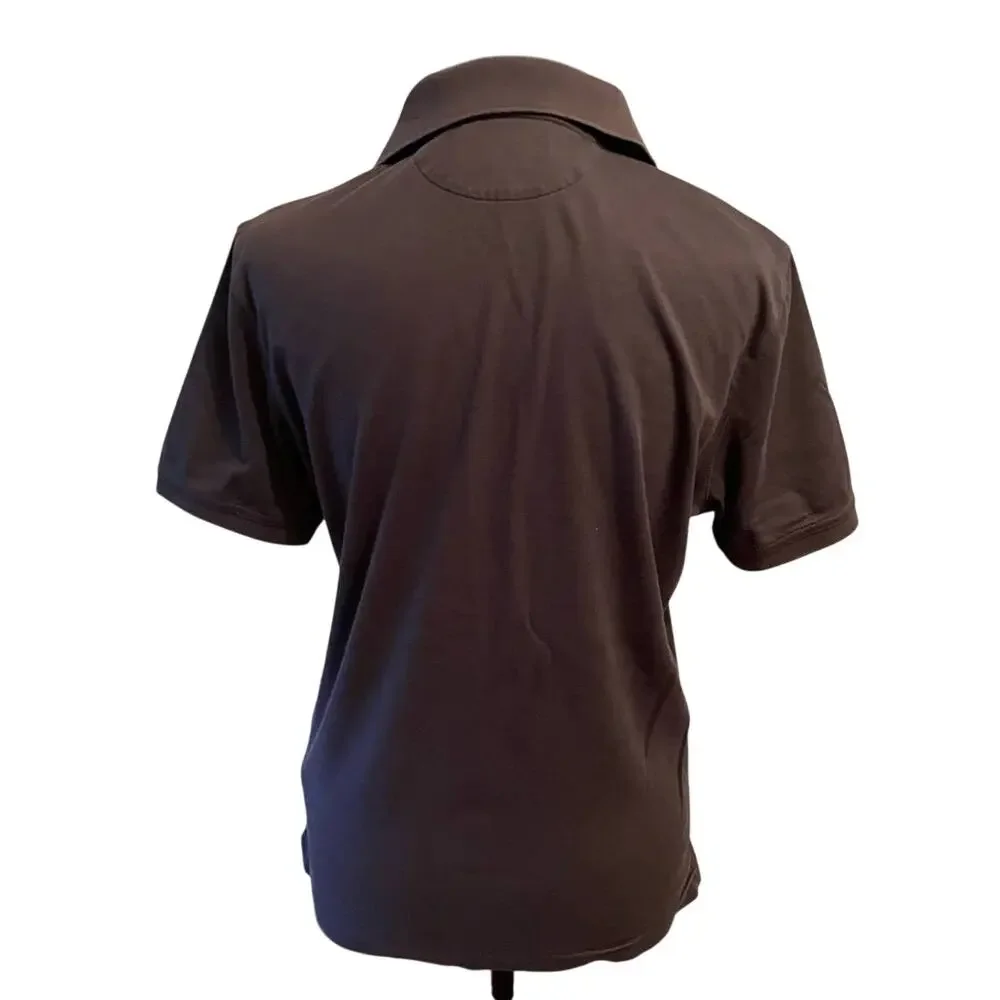 BANANA REPUBLIC Gray Polo Shirt Top 100% Cotton Size Small